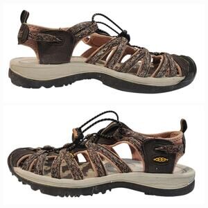 Keen Whisper Waterproof Hiking Sport Sandals, coral pink and brown, size 9.5
